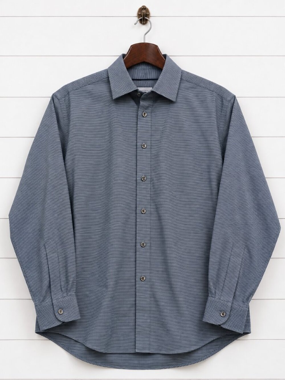 Charles Tyrwhitt Classic Fit Non-Iron Dress Shirt Blue Micro Print 16/36